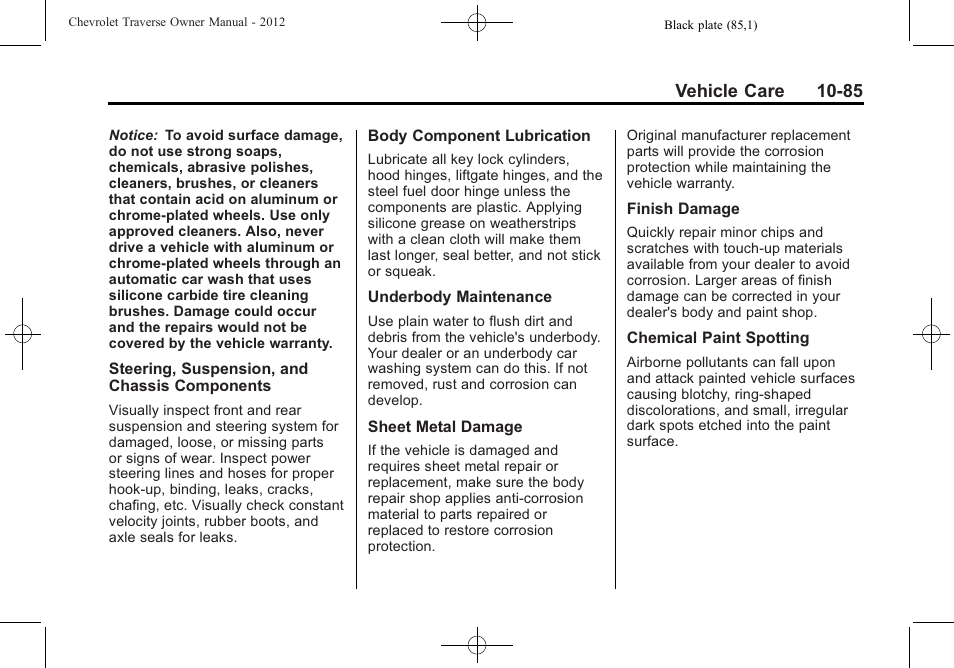 CHEVROLET 2012 Traverse User Manual | Page 385 / 450