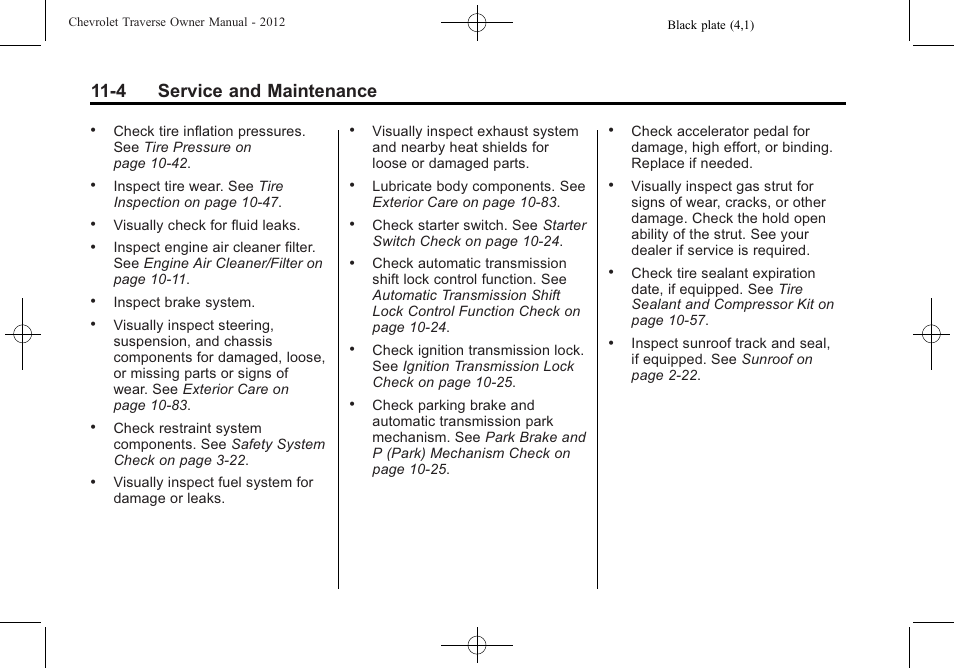 4 service and maintenance | CHEVROLET 2012 Traverse User Manual | Page 394 / 450