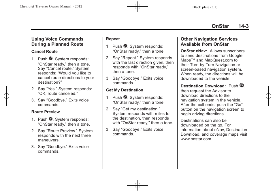 CHEVROLET 2012 Traverse User Manual | Page 433 / 450