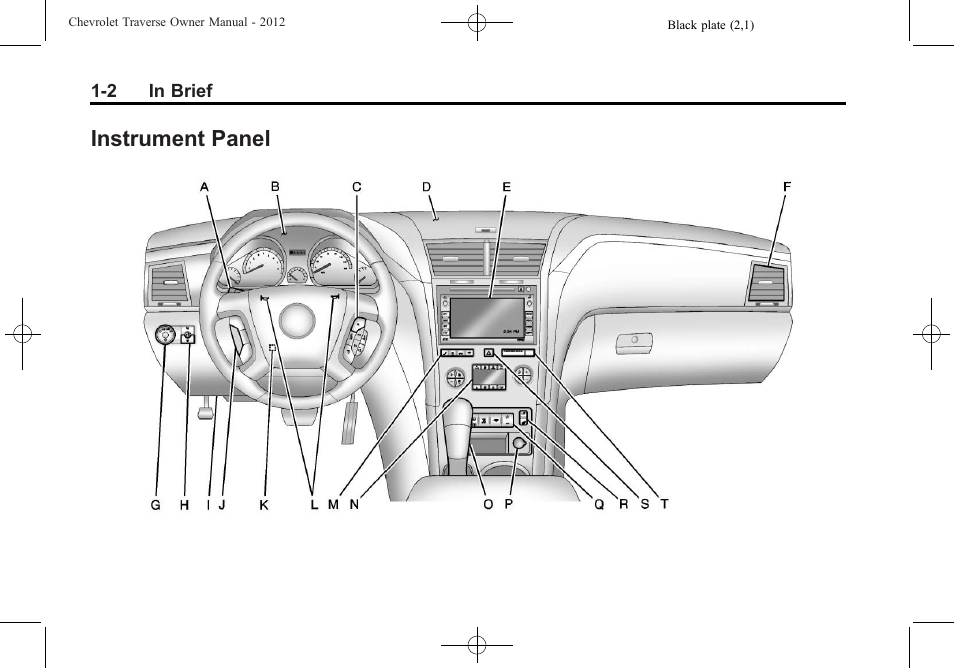 Instrument panel, Instrument panel -2 | CHEVROLET 2012 Traverse User Manual | Page 8 / 450