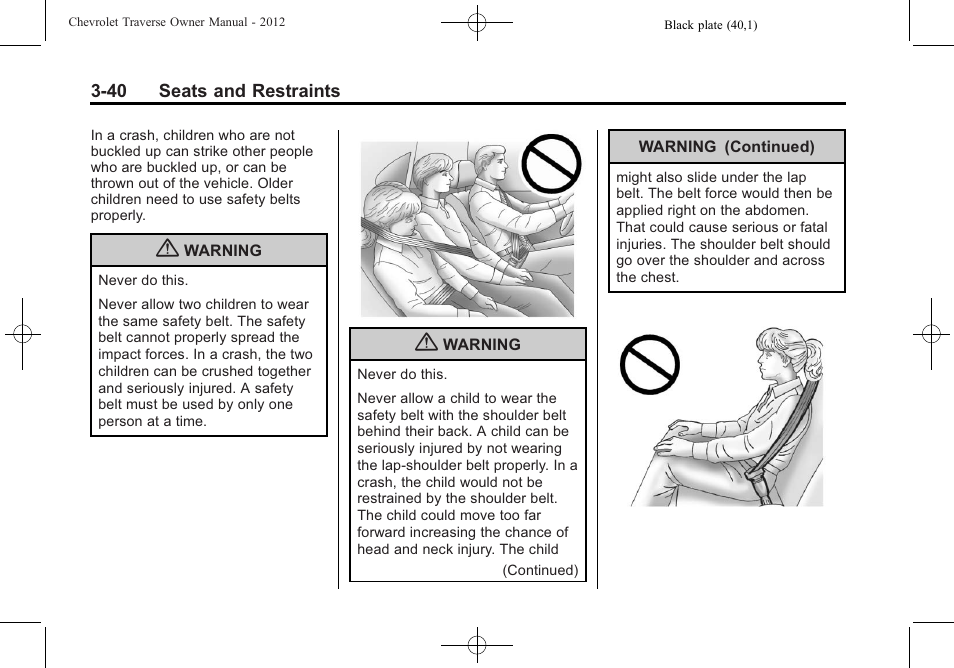 CHEVROLET 2012 Traverse User Manual | Page 96 / 450