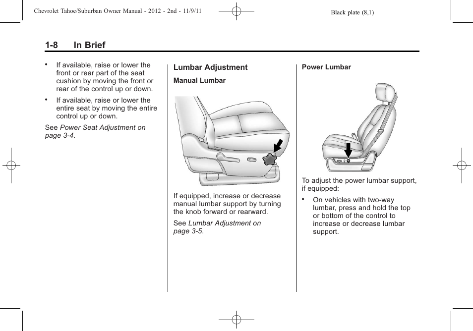 8 in brief | CHEVROLET 2012 Suburban User Manual | Page 14 / 544