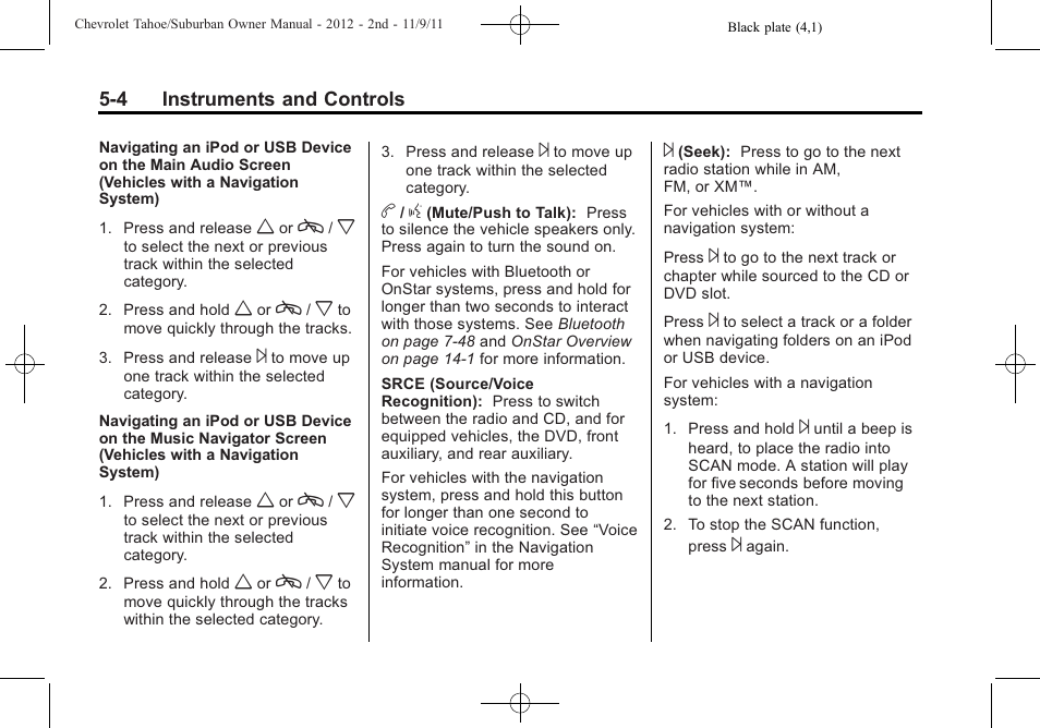 CHEVROLET 2012 Suburban User Manual | Page 140 / 544