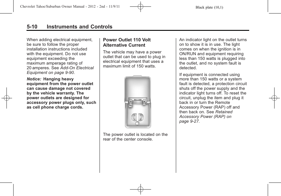 10 instruments and controls | CHEVROLET 2012 Suburban User Manual | Page 146 / 544