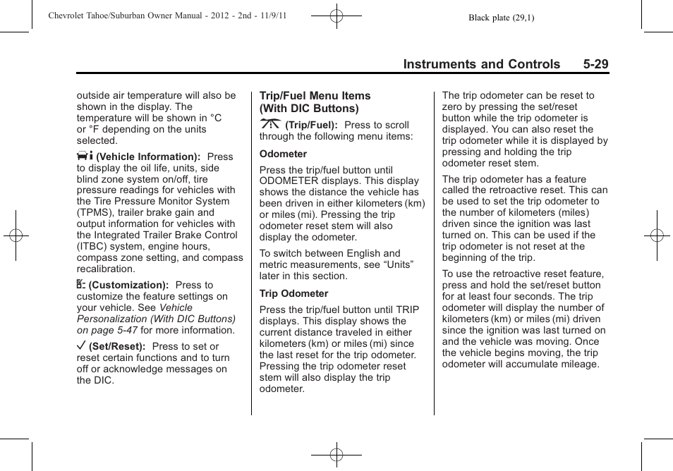 CHEVROLET 2012 Suburban User Manual | Page 165 / 544