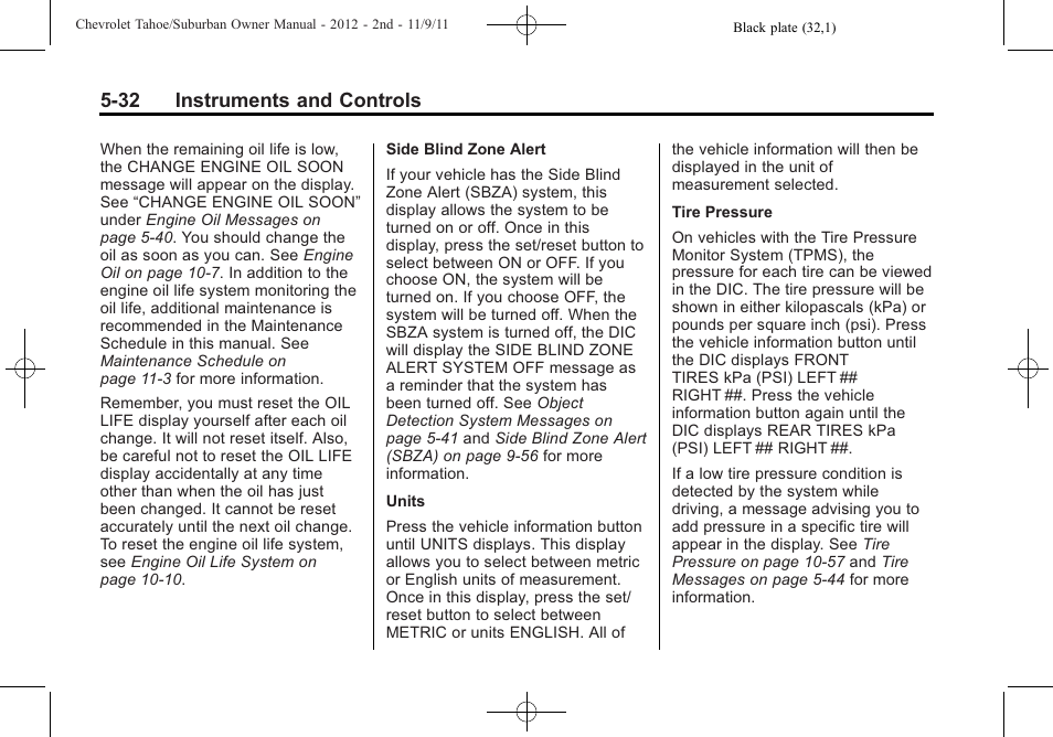 32 instruments and controls | CHEVROLET 2012 Suburban User Manual | Page 168 / 544