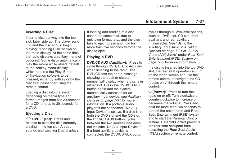 CHEVROLET 2012 Suburban User Manual | Page 235 / 544