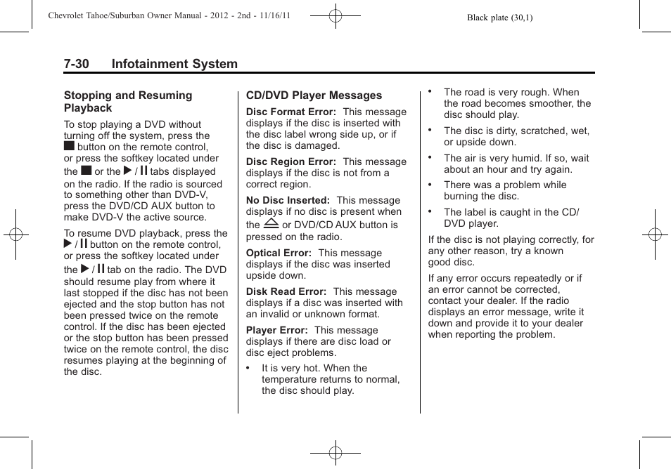 30 infotainment system | CHEVROLET 2012 Suburban User Manual | Page 238 / 544