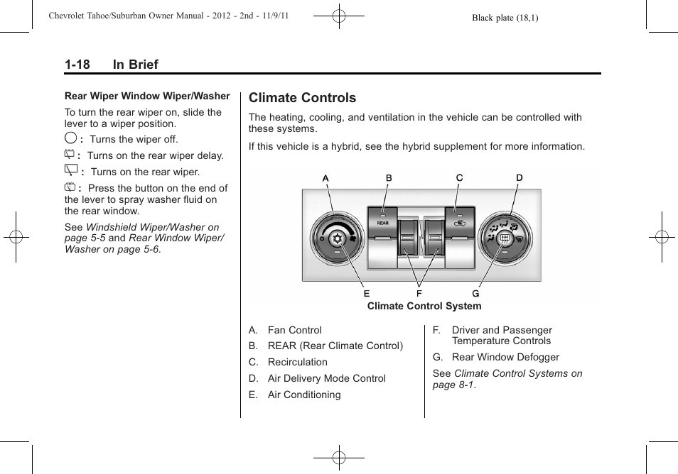 Climate controls, Climate controls -18 | CHEVROLET 2012 Suburban User Manual | Page 24 / 544