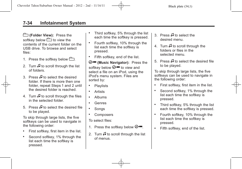 34 infotainment system | CHEVROLET 2012 Suburban User Manual | Page 242 / 544