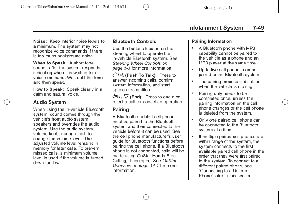 Infotainment system 7-49 | CHEVROLET 2012 Suburban User Manual | Page 257 / 544