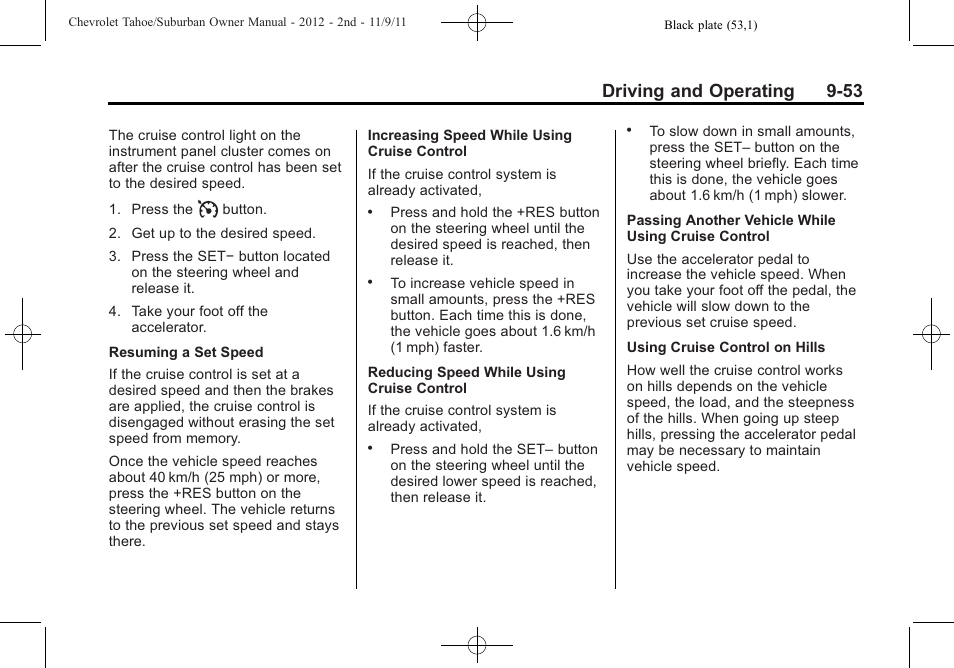 Driving and operating 9-53 | CHEVROLET 2012 Suburban User Manual | Page 331 / 544