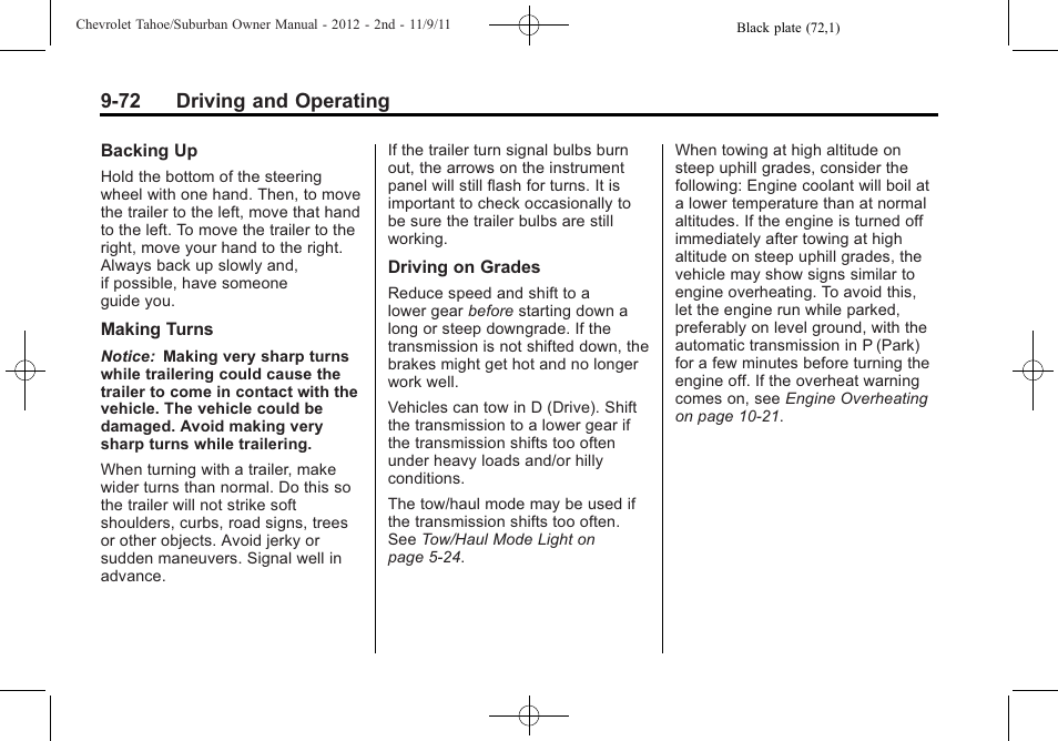 72 driving and operating | CHEVROLET 2012 Suburban User Manual | Page 350 / 544