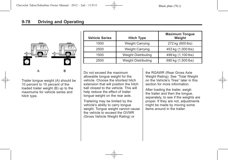 78 driving and operating | CHEVROLET 2012 Suburban User Manual | Page 356 / 544