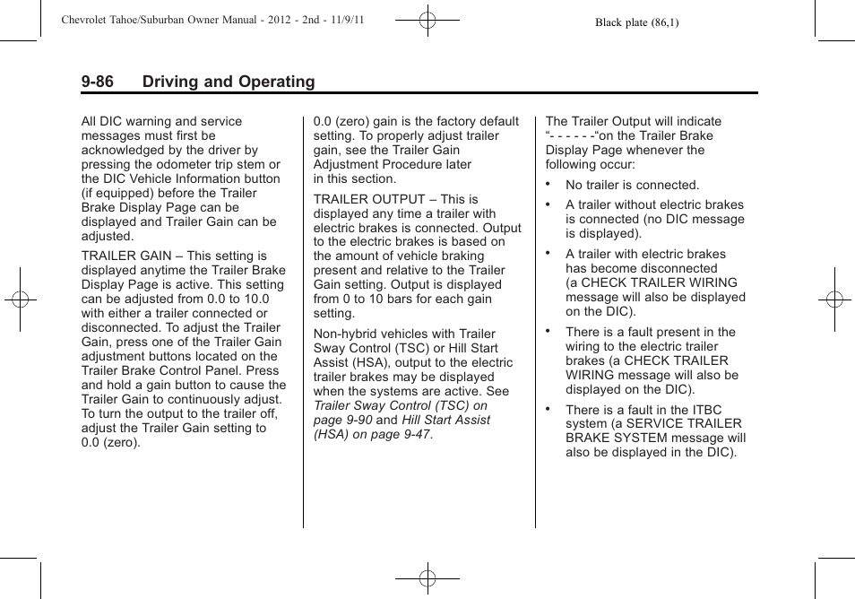 86 driving and operating | CHEVROLET 2012 Suburban User Manual | Page 364 / 544