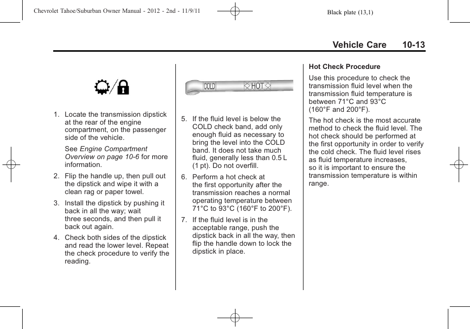 Vehicle care 10-13 | CHEVROLET 2012 Suburban User Manual | Page 385 / 544
