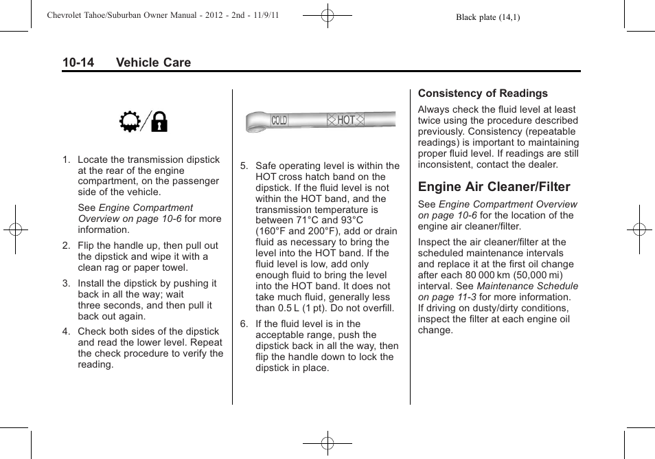 Engine air cleaner/filter, Engine air cleaner/filter -14, Engine air cleaner/filter on | 14 vehicle care | CHEVROLET 2012 Suburban User Manual | Page 386 / 544