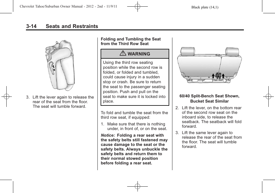 CHEVROLET 2012 Suburban User Manual | Page 76 / 544