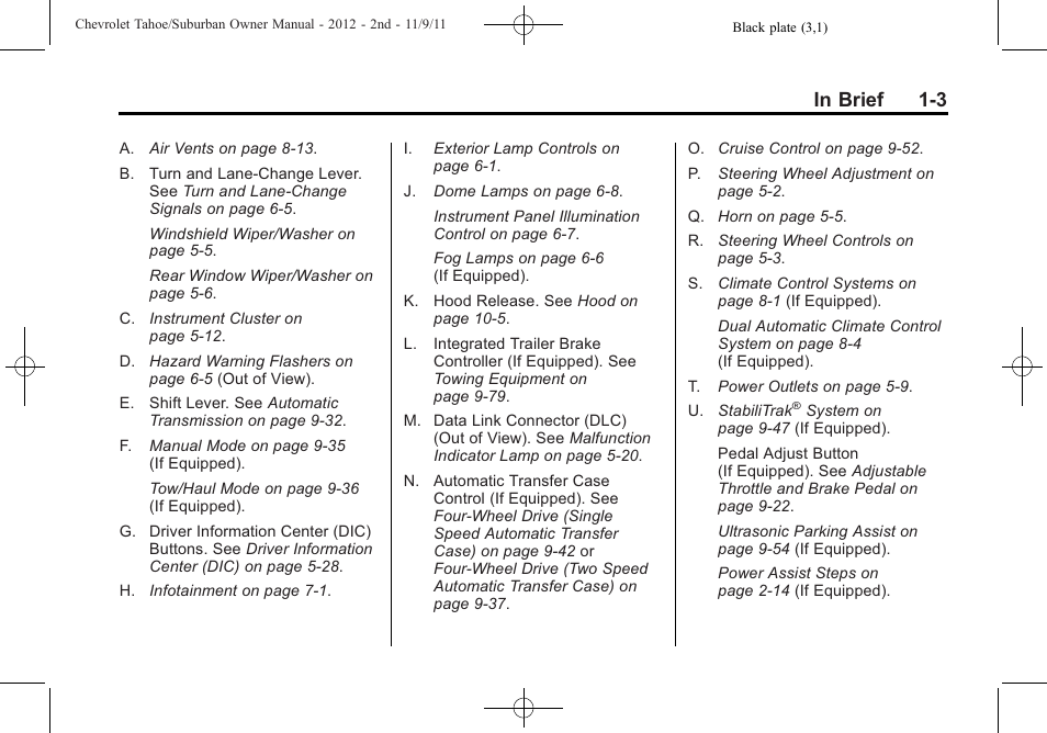 CHEVROLET 2012 Suburban User Manual | Page 9 / 544