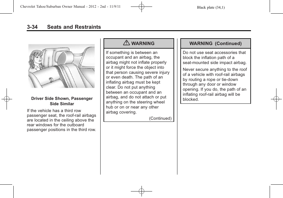 CHEVROLET 2012 Suburban User Manual | Page 96 / 544