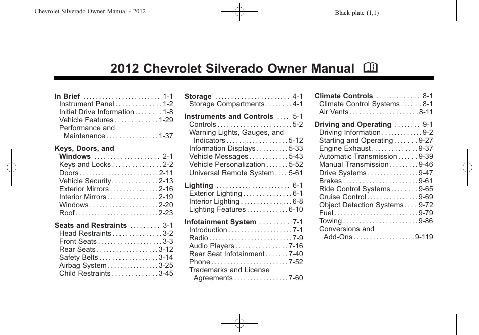 CHEVROLET 2012 Silverado User Manual | 608 pages