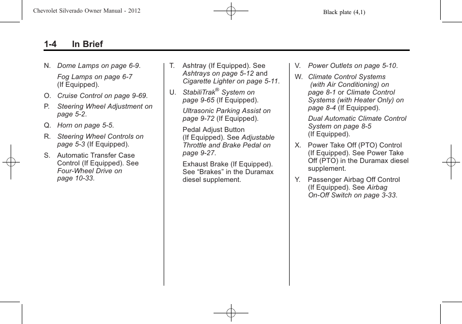 4 in brief | CHEVROLET 2012 Silverado User Manual | Page 10 / 608