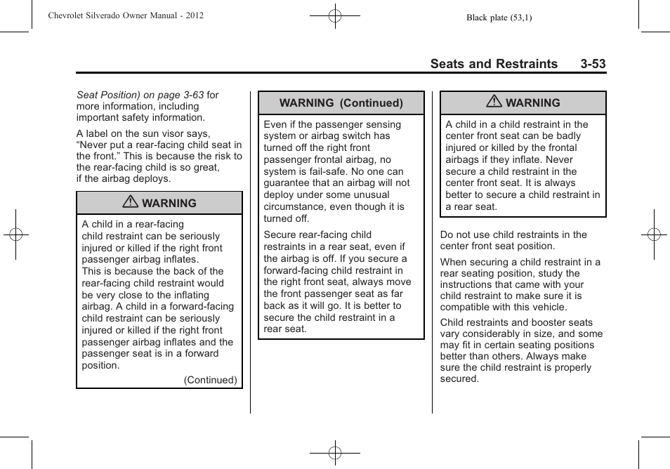 CHEVROLET 2012 Silverado User Manual | Page 125 / 608