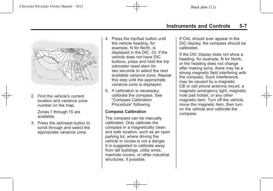 Instruments and controls 5-7 | CHEVROLET 2012 Silverado User Manual | Page 155 / 608