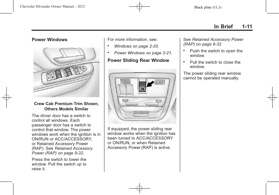 CHEVROLET 2012 Silverado User Manual | Page 17 / 608