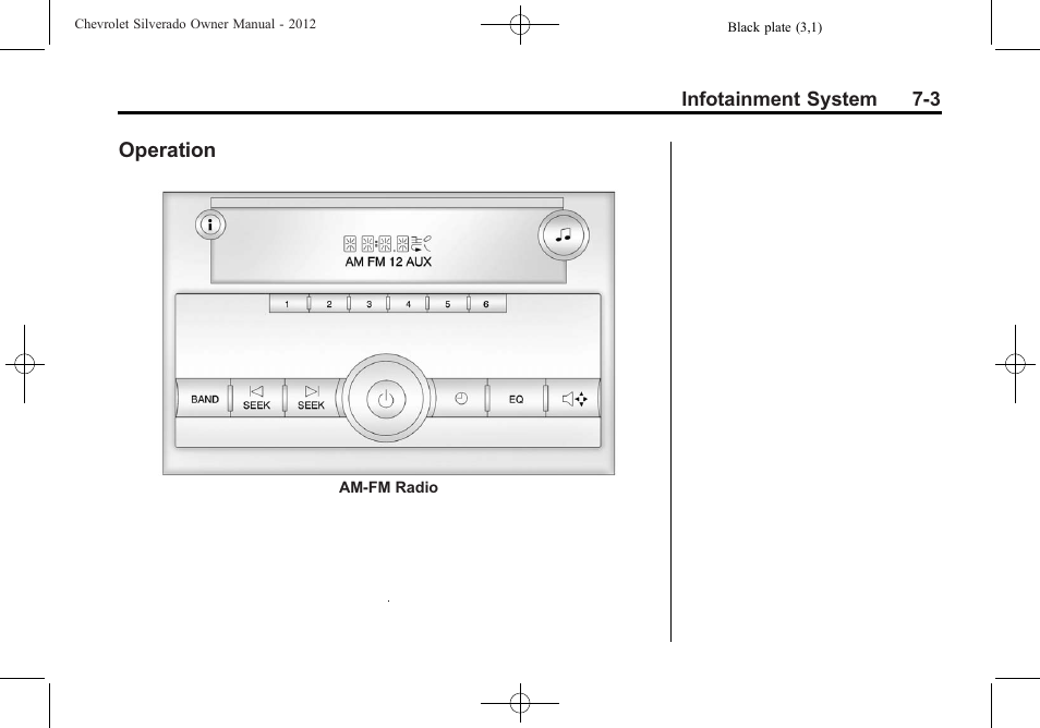 Operation, Operation -3, Trademarks | CHEVROLET 2012 Silverado User Manual | Page 231 / 608