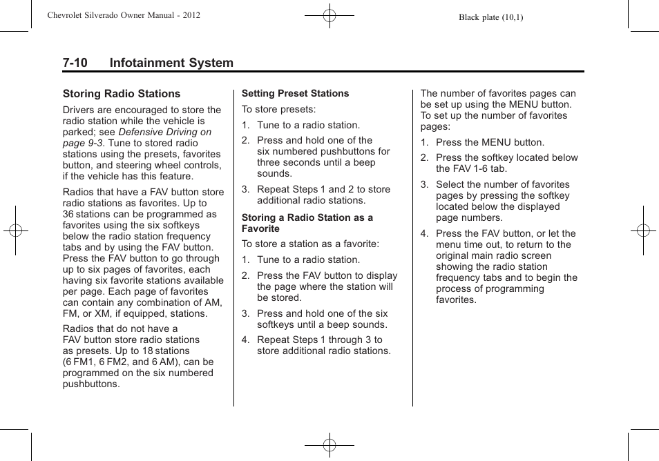 10 infotainment system | CHEVROLET 2012 Silverado User Manual | Page 238 / 608