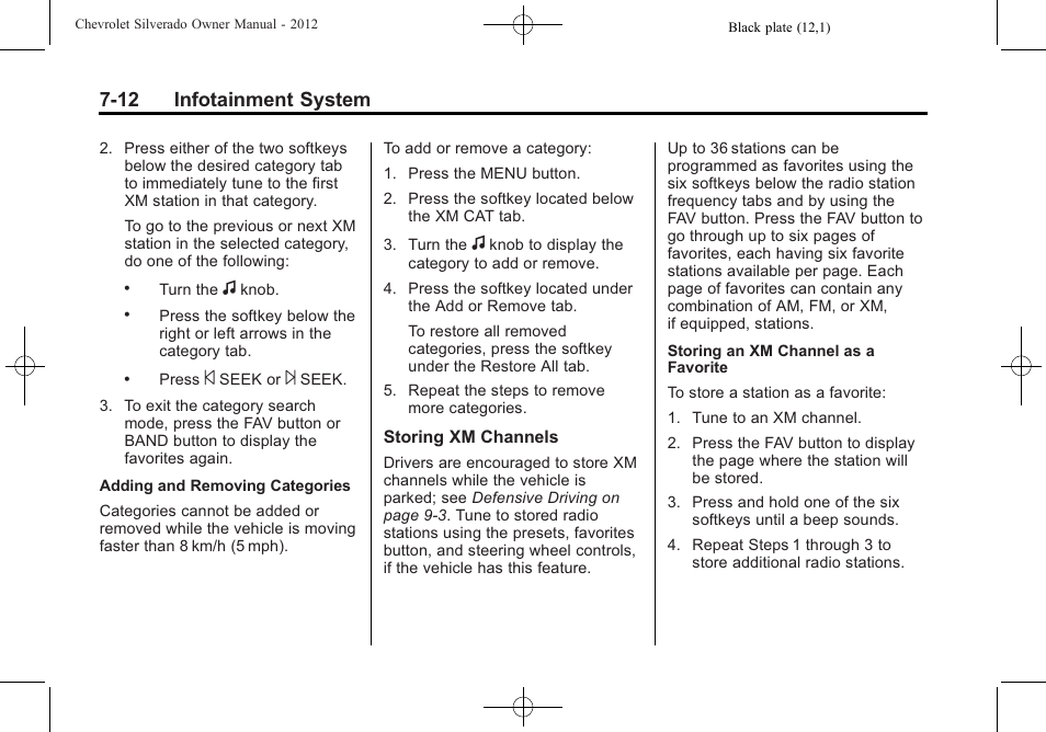 12 infotainment system | CHEVROLET 2012 Silverado User Manual | Page 240 / 608