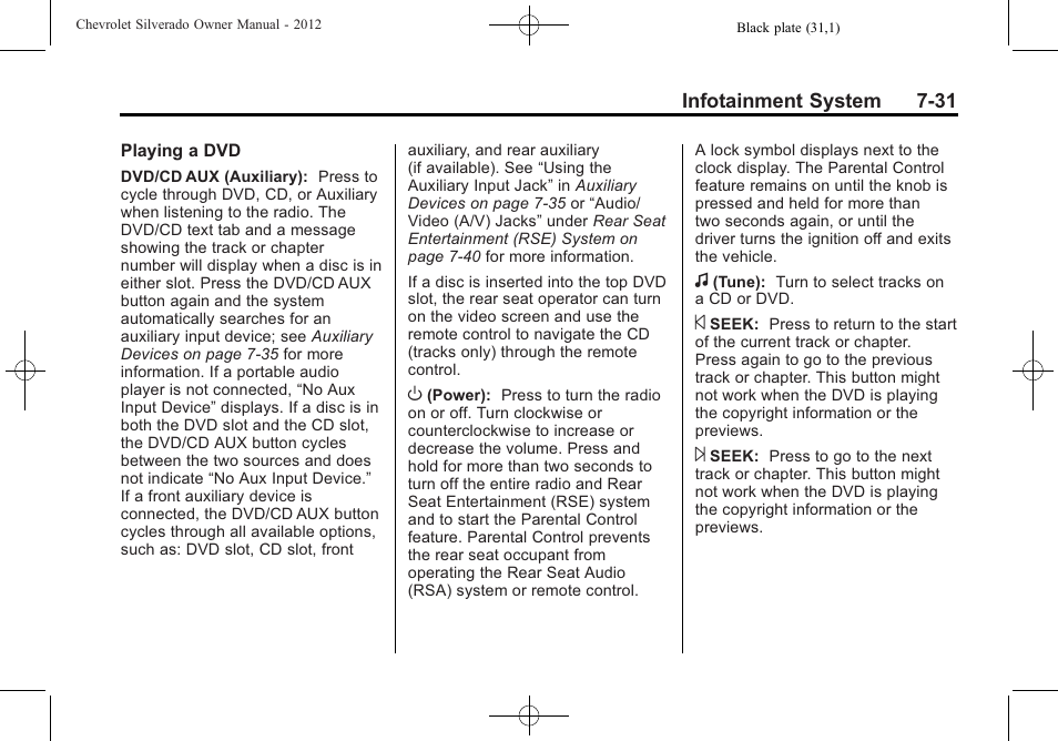 CHEVROLET 2012 Silverado User Manual | Page 259 / 608