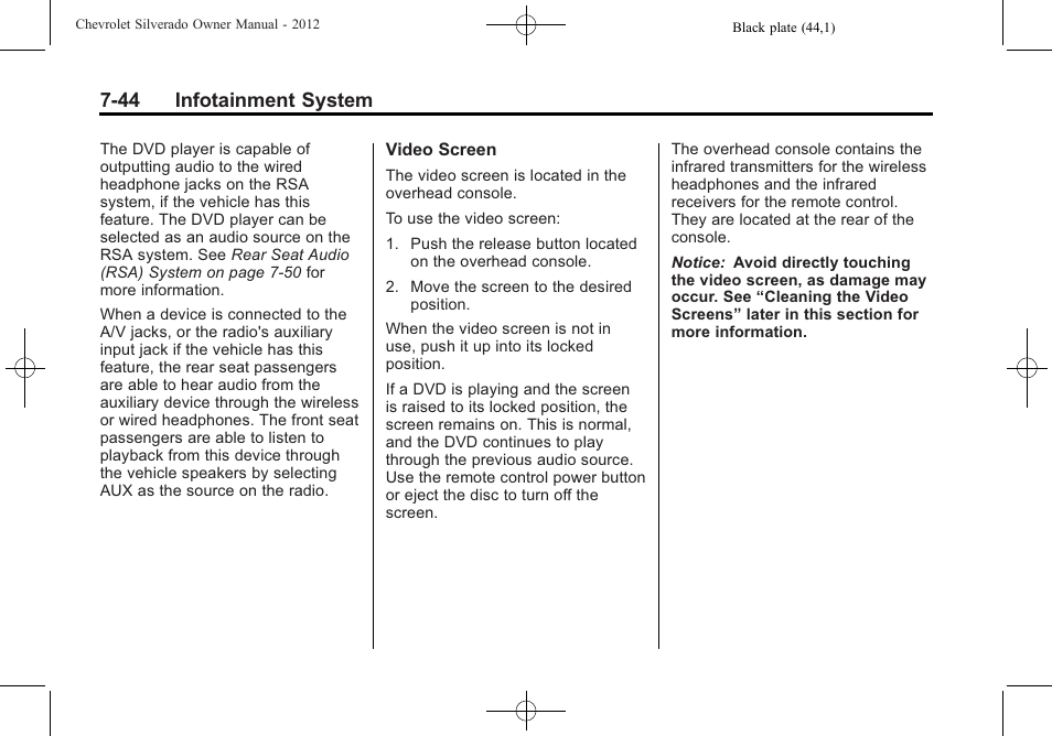 44 infotainment system | CHEVROLET 2012 Silverado User Manual | Page 272 / 608