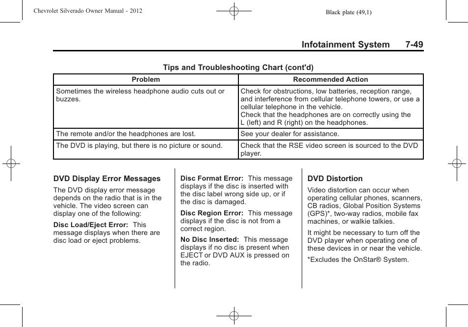 Infotainment system 7-49 | CHEVROLET 2012 Silverado User Manual | Page 277 / 608