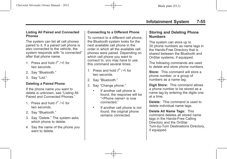 Infotainment system 7-55 | CHEVROLET 2012 Silverado User Manual | Page 283 / 608