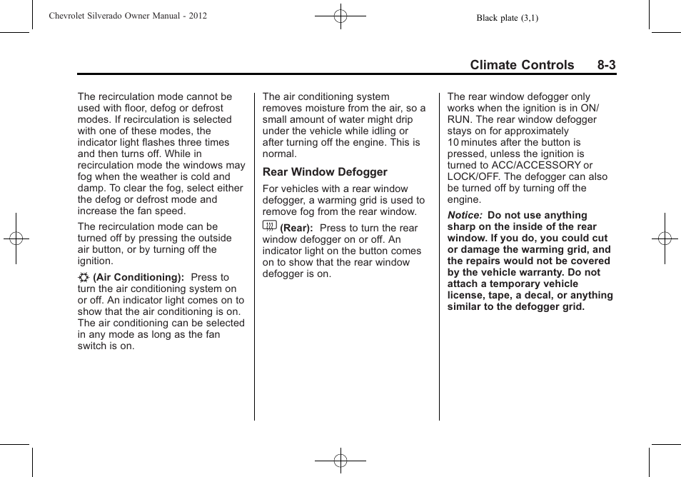 CHEVROLET 2012 Silverado User Manual | Page 291 / 608