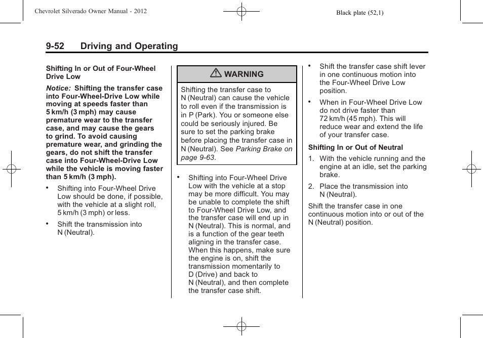 52 driving and operating | CHEVROLET 2012 Silverado User Manual | Page 352 / 608