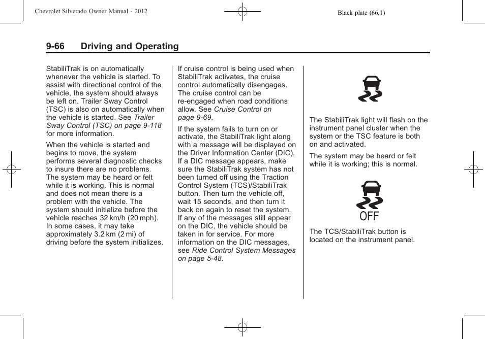 66 driving and operating | CHEVROLET 2012 Silverado User Manual | Page 366 / 608