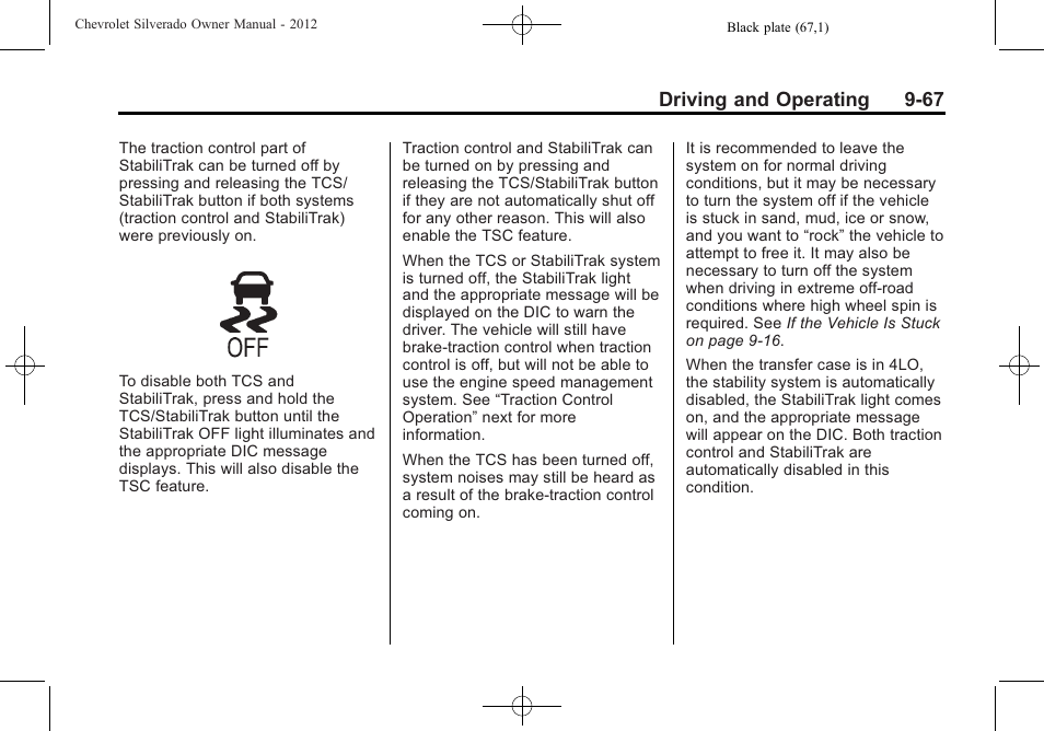 Driving and operating 9-67 | CHEVROLET 2012 Silverado User Manual | Page 367 / 608