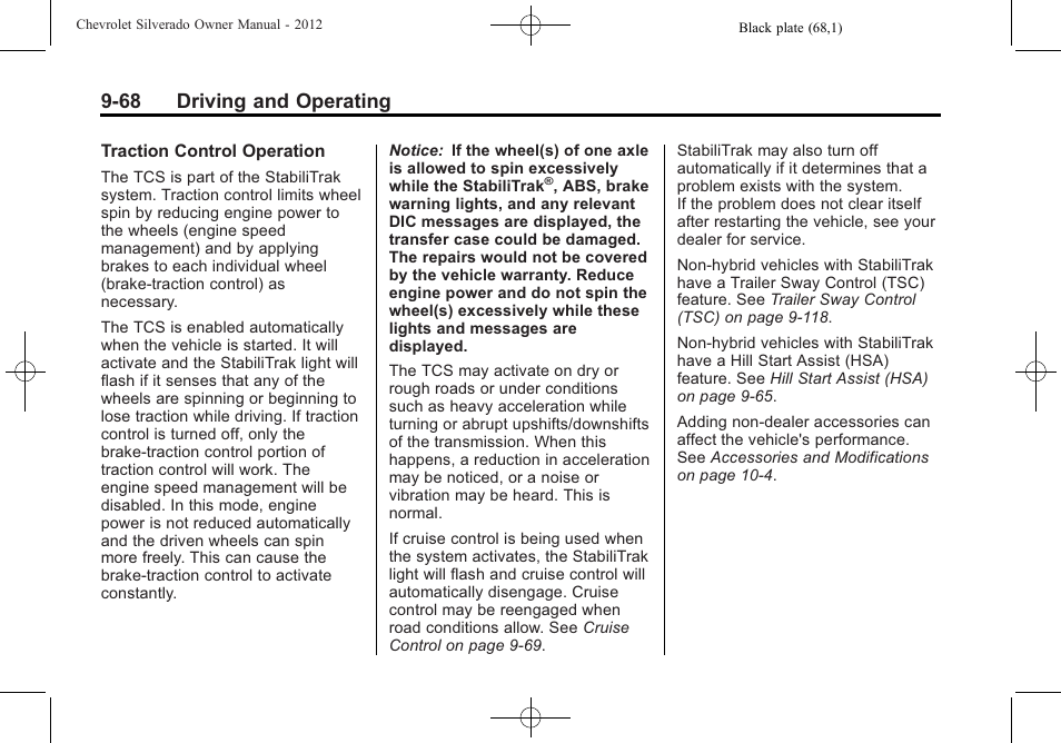 68 driving and operating | CHEVROLET 2012 Silverado User Manual | Page 368 / 608