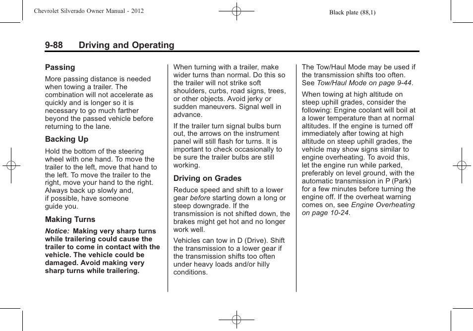 88 driving and operating | CHEVROLET 2012 Silverado User Manual | Page 388 / 608