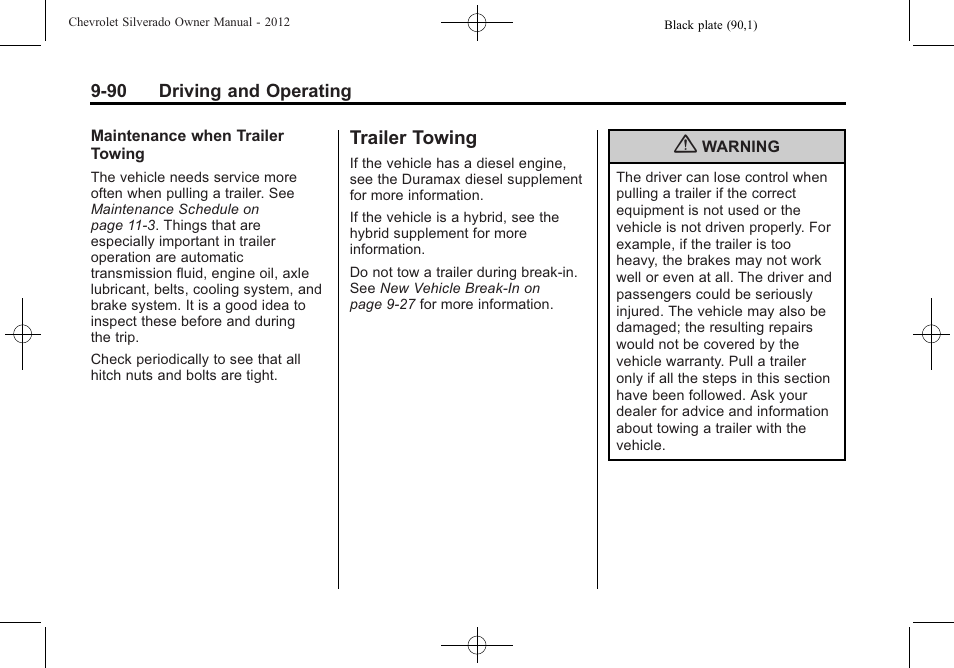 Trailer towing, Trailer towing -90, From the | CHEVROLET 2012 Silverado User Manual | Page 390 / 608