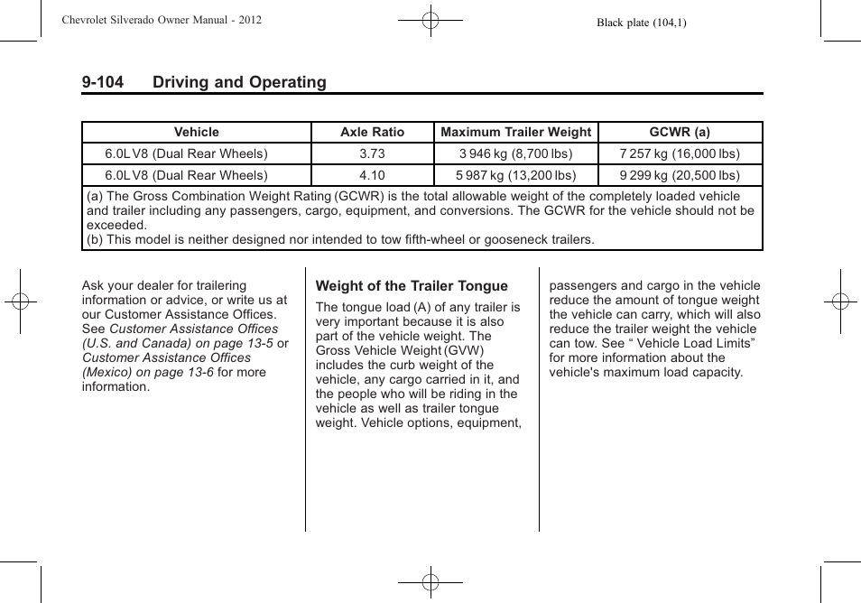 104 driving and operating | CHEVROLET 2012 Silverado User Manual | Page 404 / 608