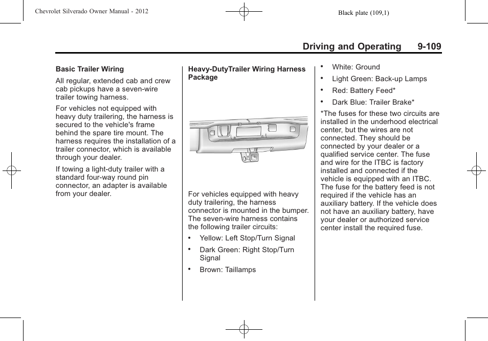 Driving and operating 9-109 | CHEVROLET 2012 Silverado User Manual | Page 409 / 608