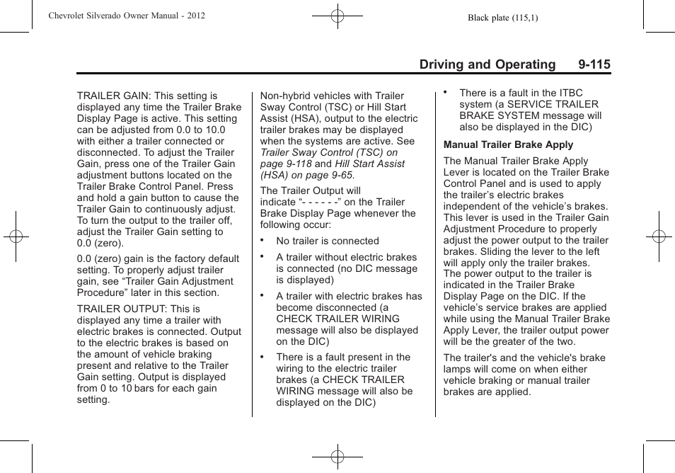 Driving and operating 9-115 | CHEVROLET 2012 Silverado User Manual | Page 415 / 608