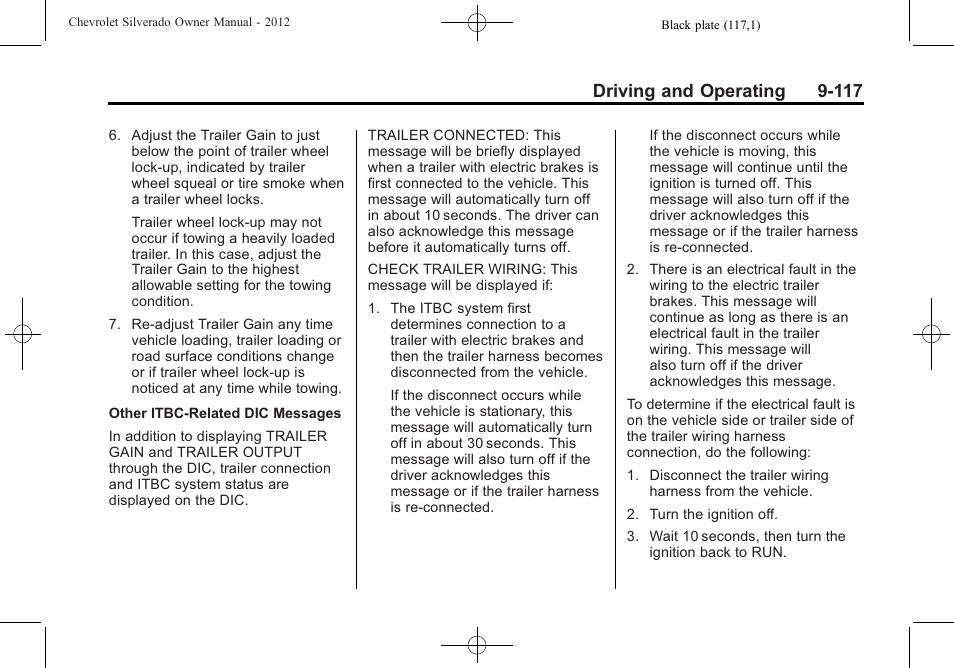 Driving and operating 9-117 | CHEVROLET 2012 Silverado User Manual | Page 417 / 608