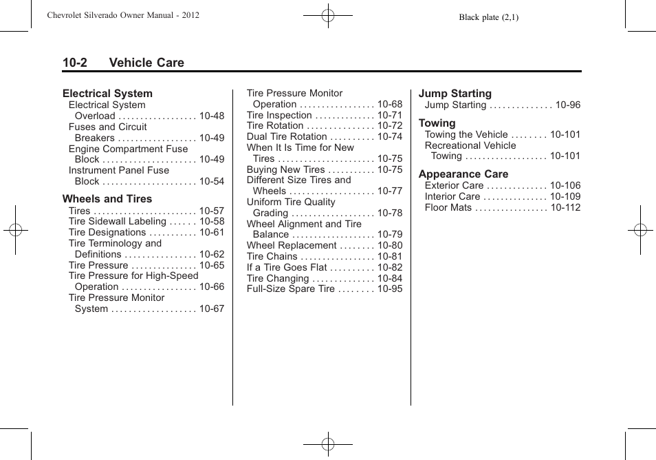 2 vehicle care | CHEVROLET 2012 Silverado User Manual | Page 426 / 608