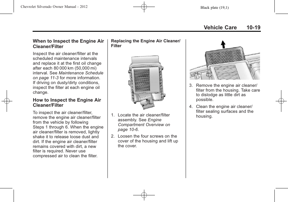 Vehicle care 10-19 | CHEVROLET 2012 Silverado User Manual | Page 443 / 608