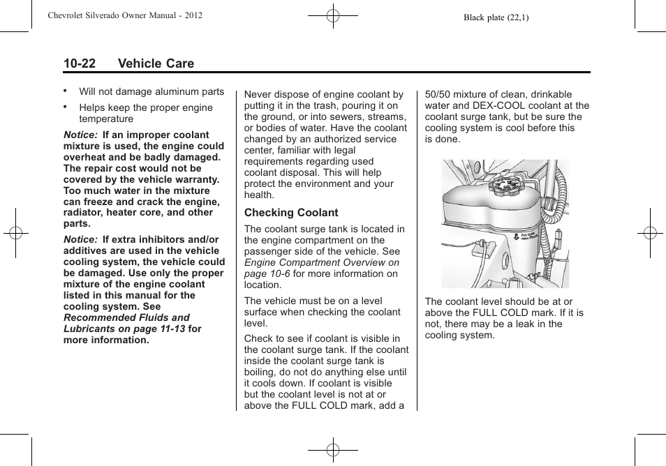 22 vehicle care | CHEVROLET 2012 Silverado User Manual | Page 446 / 608